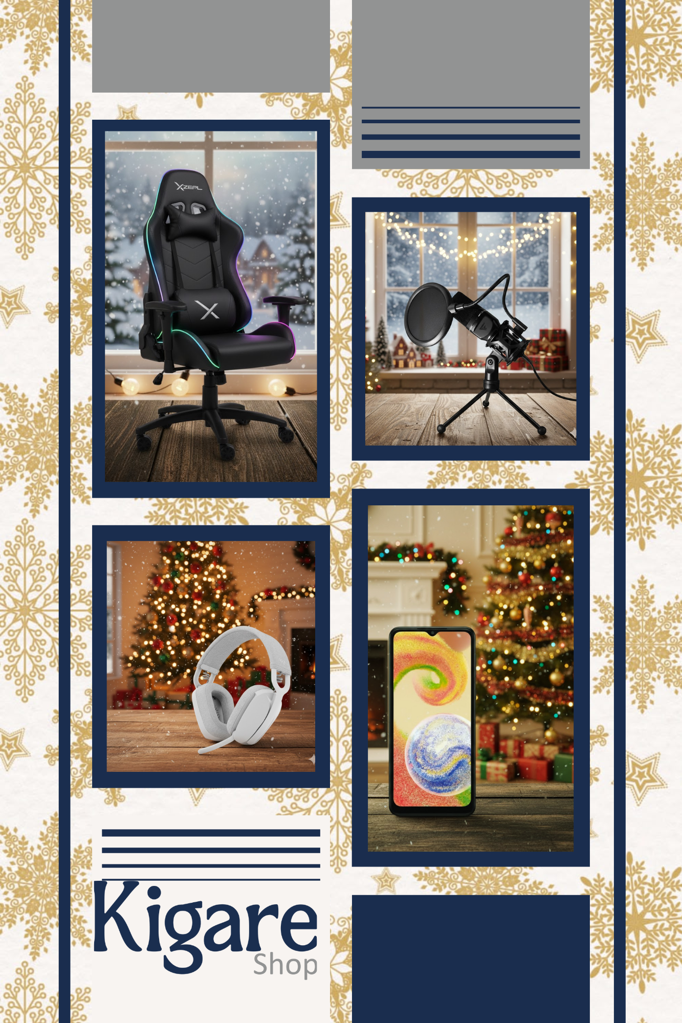 Collage con Fotos Tienda de Ropa Gometrico Azul y Celeste